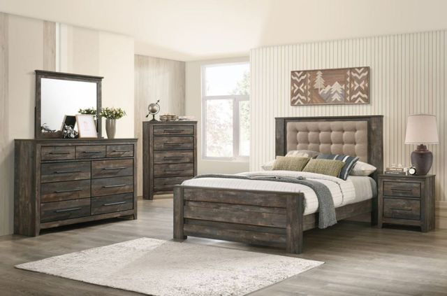 Coaster® Ridgedale Latte/Weathered Dark Brown Tufted Queen Bed-3