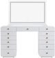 TOV Furniture Hollywood 2-Piece White Large Desk with LED Panel Vanity Set-0