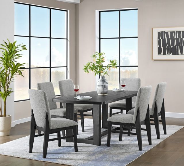 Elements International Portland 7-Piece Black/Gray Dining Set-1