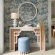 TOV Furniture Dex Faded Blue Upcycled Ottoman-1