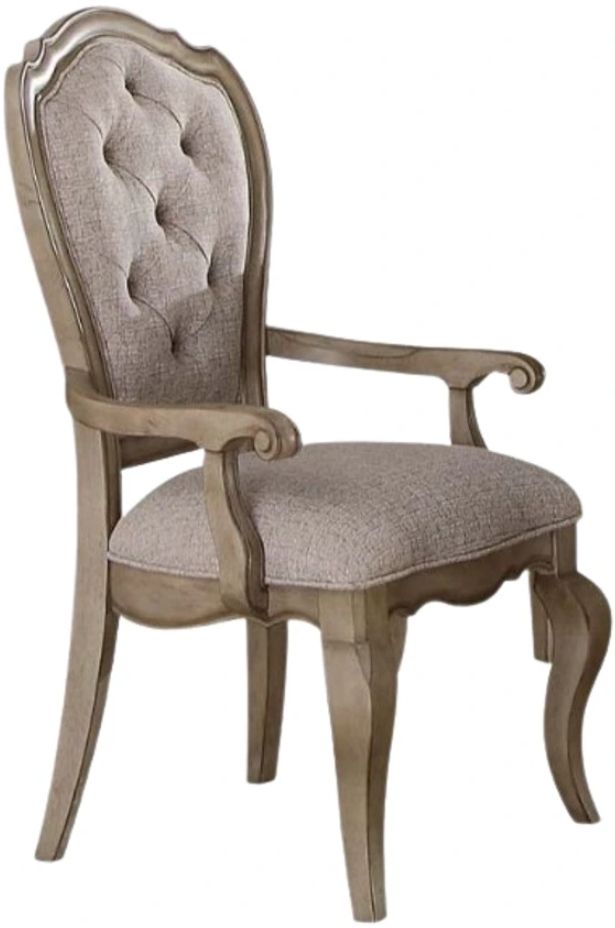 ACME Furniture Chelmsford 2-Piece Antique Taupe/Beige Arm Chair Set-0