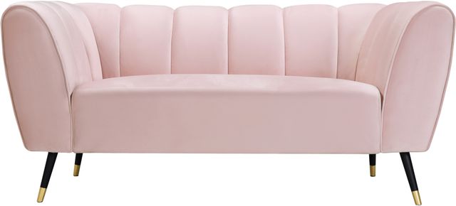 Meridian Furniture Beaumont Pink Velvet Loveseat-0