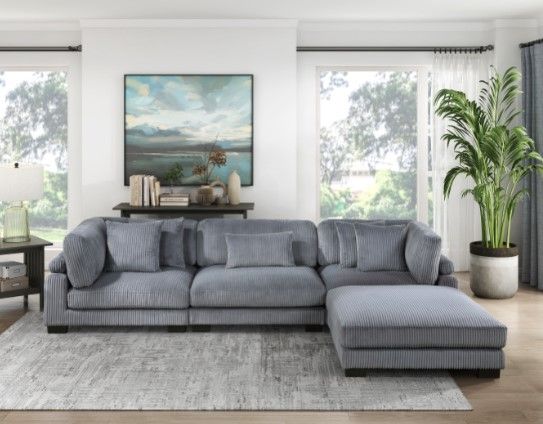 Mazin Furniture Traverse Gray Ottoman-2