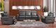 Fornirama 3782 Black Reclining Loveseat with Adjustable Headrest-2
