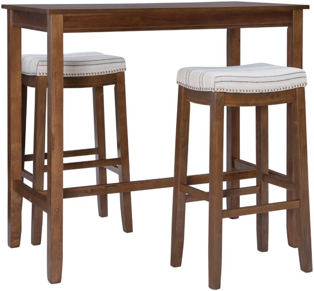 Linon Claridge 3-Piece Natural/Rustic Bar Table Set-0