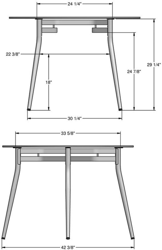 Amisco Customizable Alys 30" Glass Top Square Table-1