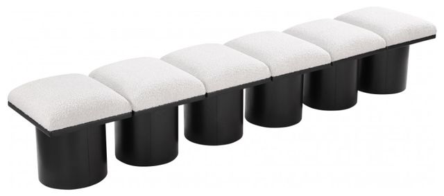 Meridian Furniture Pavilion 6-Piece Cream/Black 108" Modular Bench Set-2