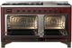 Ilve® Majestic III 60" Burgundy Pro Style Dual Fuel Natural Gas Range with Solid Door and Burnished Trim-4