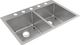 Elkay Crosstown® 3-Piece Polished Satin 33" x 22" x 9" 5-Hole Equal Double Bowl Dual Mount Sink Set-0