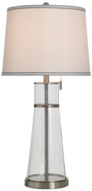 Stylecraft Clear Seeded and Brushed Steel Table lamp-1