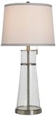 Stylecraft Clear Seeded and Brushed Steel Table lamp-1