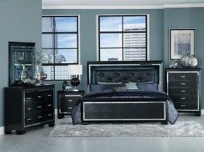 Mazin Furniture Allura Black Queen Bed-2