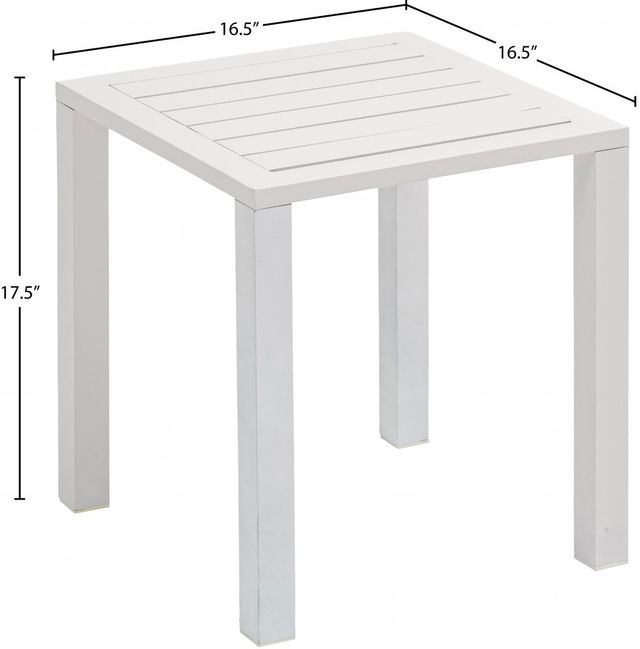 Meridian Furniture Maldives White Aluminum Outdoor End Table-3