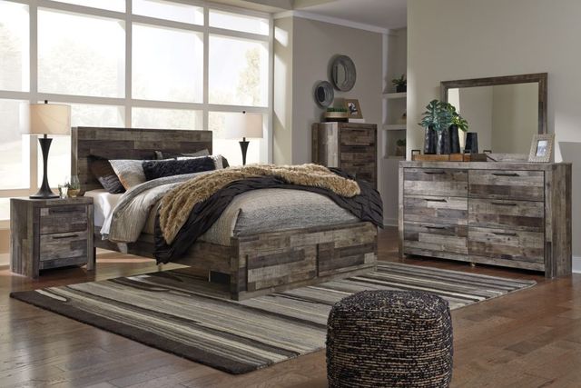 Benchcraft® Derekson 3-Piece Multi Gray Full Panel Storage Bed Set-4