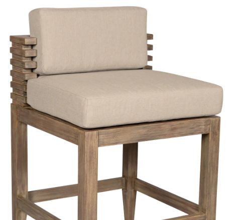 Armen Living Vivid Taupe/Brown Wooden Outdoor Barstool-3