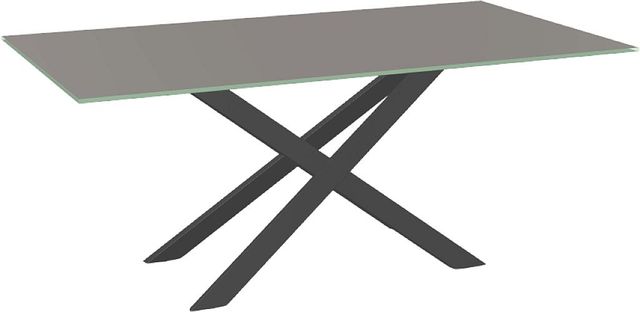 Amisco Customizable Ascencio 72" Rectangular Dining Table with 0.5" Taupe Glass Top-0