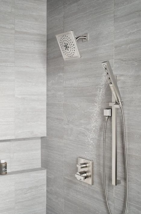 Delta Universal Showering Lumicoat® Stainless H2Okinetic® 3-Setting Raincan Shower Head-3