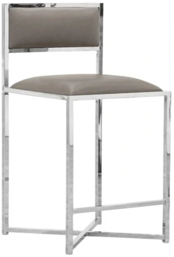 Modus Furniture Amalfi Chrome/Taupe X-Base Counter Stool-0
