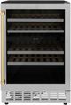ZLINE Autograph Edition Monument 24" Stainless Steel Freestanding Wine Cooler with Champagne Bronze Accents-0