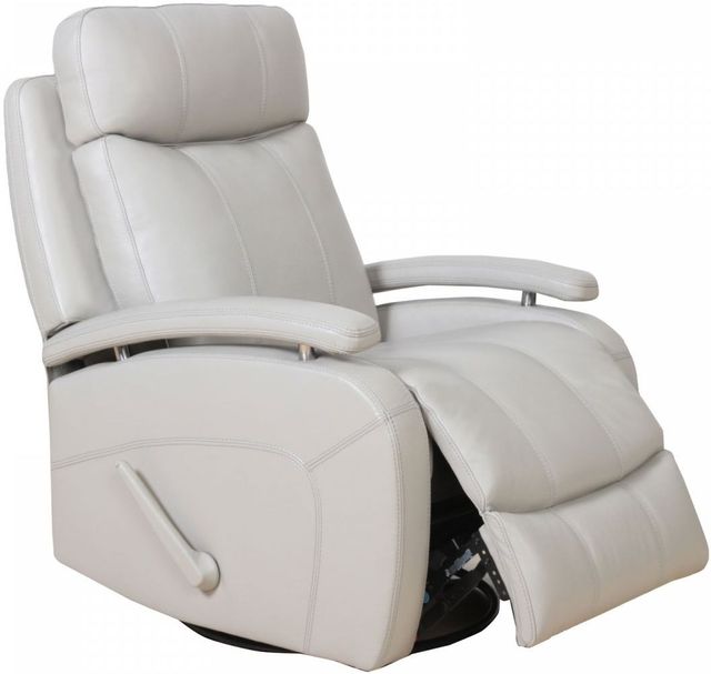 BarcaLounger® Duffy Gable Dove Leather Manual Swivel Glider Recliner-1