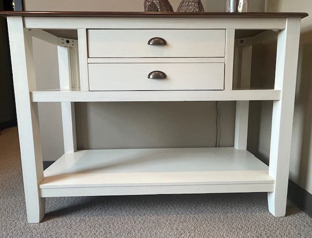 Brown/Cottage White Dining Server - FLAWED-0
