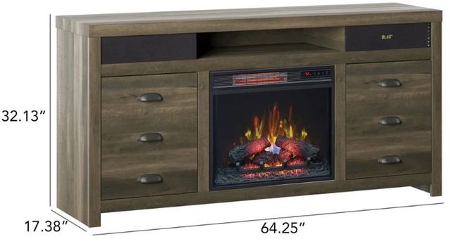 ClassicFlame® Canyon Lake Pine TV Stand with Electric Fireplace-2