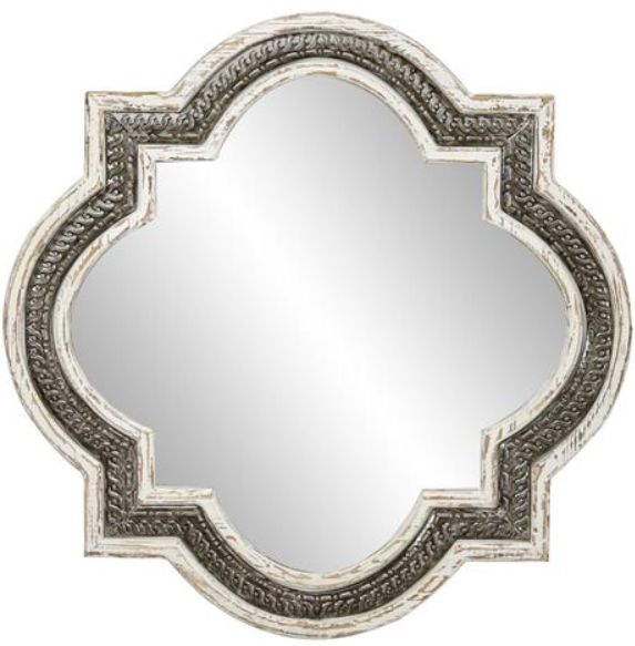 Deco Marche White Quatrefoil Wall Mirror-1