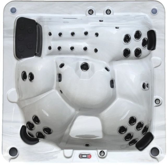 Great Lakes Spas Michigan 6 Person Sterling Silver Hot Tub-0