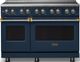 Viking® 5 Series 48" Slate Blue Pro Style Induction Range with Brushed Brass Trim-0