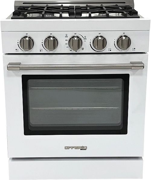 Unique® Appliances Classic Retro 30" White Slide-In Propane Gas Range-0