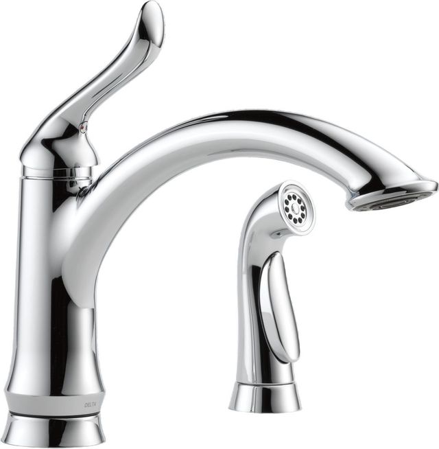 Delta Linden™ Chrome Single Handle Pull-Out Kitchen Faucet-2