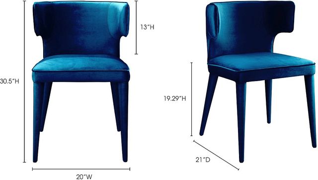Moe's Home Collection Jennaya Teal Dining Arm Chair-3