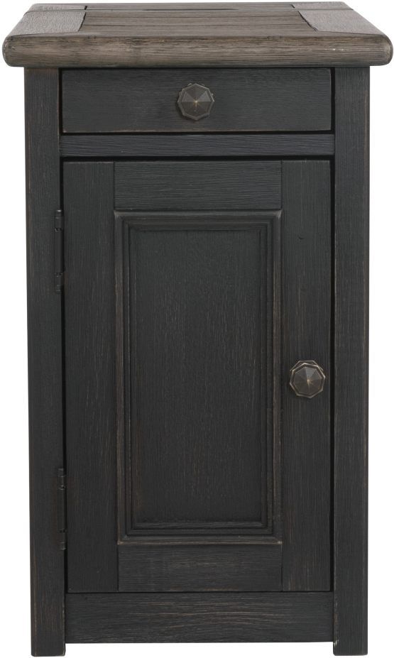 Signature Design by Ashley® Tyler Creek Grayish Brown Chairside End Table with Black Base-1