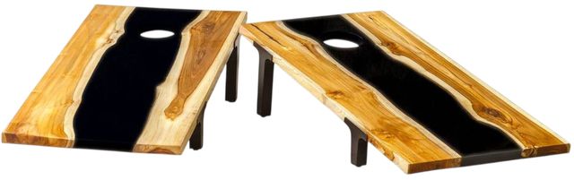 Uttermost® Clearwood Black/Brown Natural Teak Indoor-Outdoor Cornhole Game-0