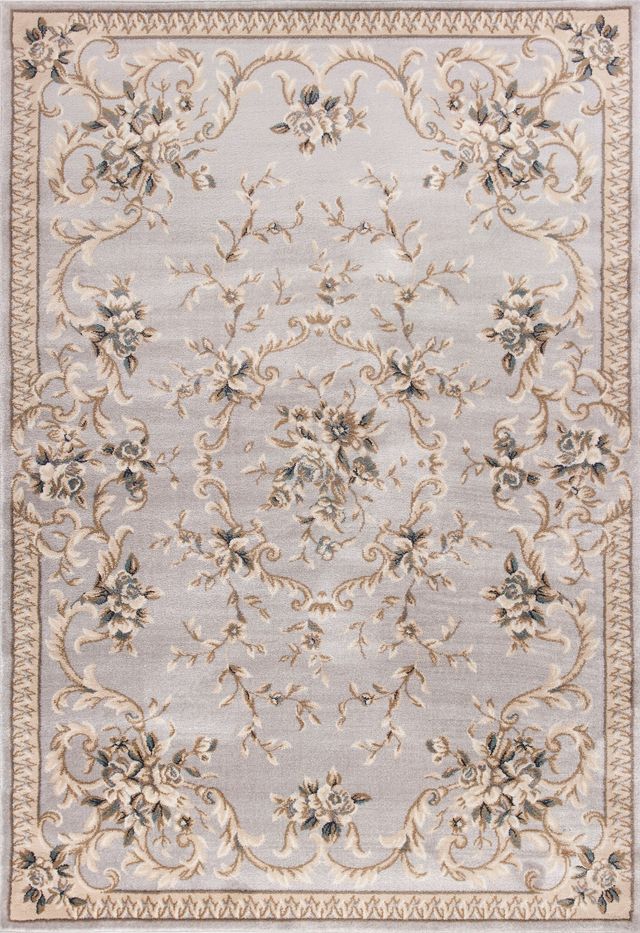 KAS Rugs Avalon Light Grey Aubusson 5'x8' Rug-0