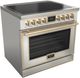 Fulgor Milano® Evoque 400 Series 36” Stainless Steel Pro Style Induction Range with Brushed Brass Trim-0