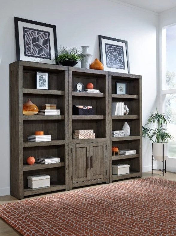 aspenhome® Modern Loft Graystone Open Bookcase-1