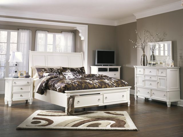Millennium® By Ashley® Prentice White Queen Sleigh Headboard-2