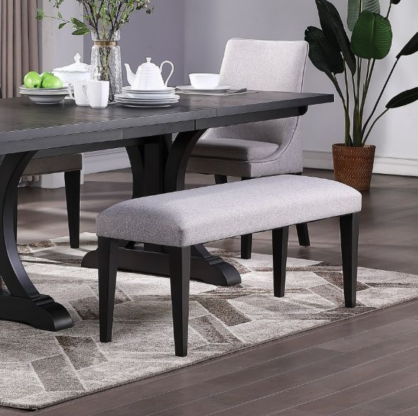 Winners Only® Yorktown Charcoal/Gray Dining Bench-1