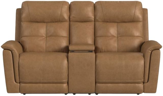 Flexsteel® Ranger Oakridge Brown Leather Power Reclining Loveseat with Console-3