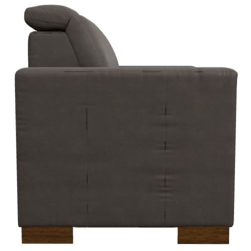 La-Z-Boy® Armitage Greystone Leather Power Reclining Chair and a Half with Headrest-3