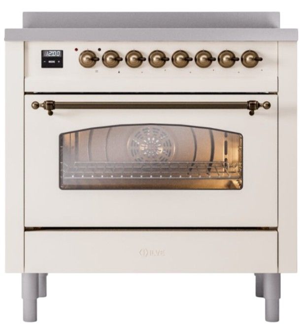 Ilve® Nostalgie II Series 36" Antique White Pro Style Induction Range-0