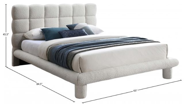 Meridian Furniture Deco Cream King Upholstered Panel Bed-3