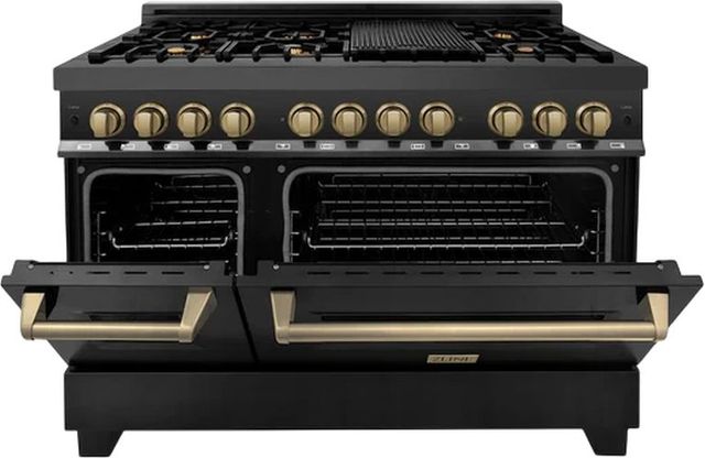 ZLINE Autograph Edition 48" Black Stainless Steel Pro Style Dual Fuel Range-3