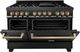 ZLINE Autograph Edition 48" Black Stainless Steel Pro Style Dual Fuel Range-3