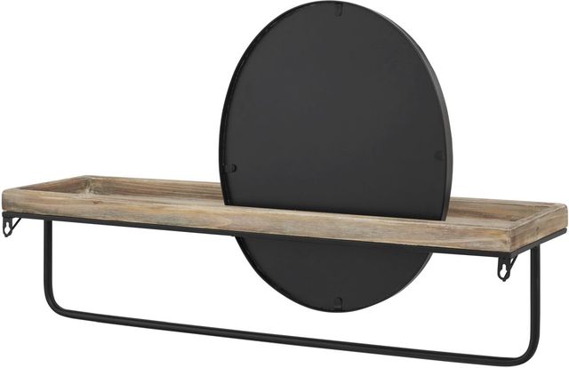 Linon Opal Black/Natural Wall Shelf-3