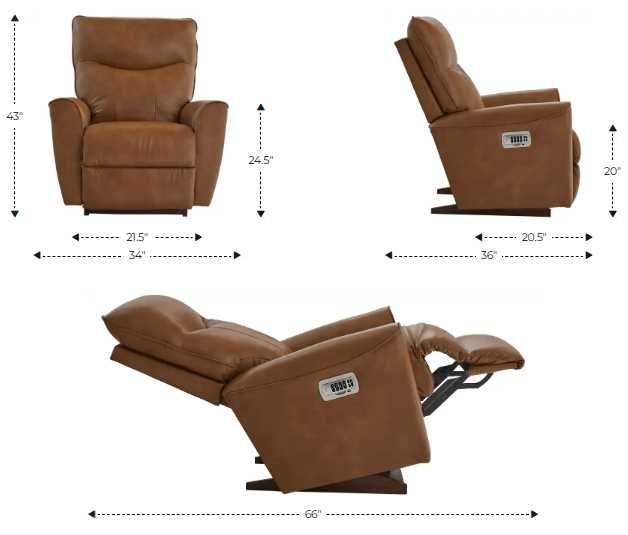 La-Z-Boy® Belmont Camel Leather Power Rocking Recliner with Headrest and Lumbar-2