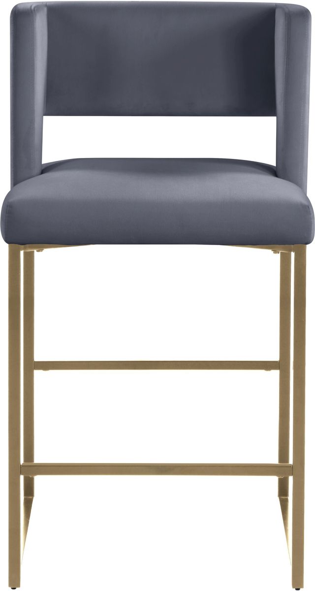 Meridian Furniture Caleb Grey Velvet Counter Stool-1