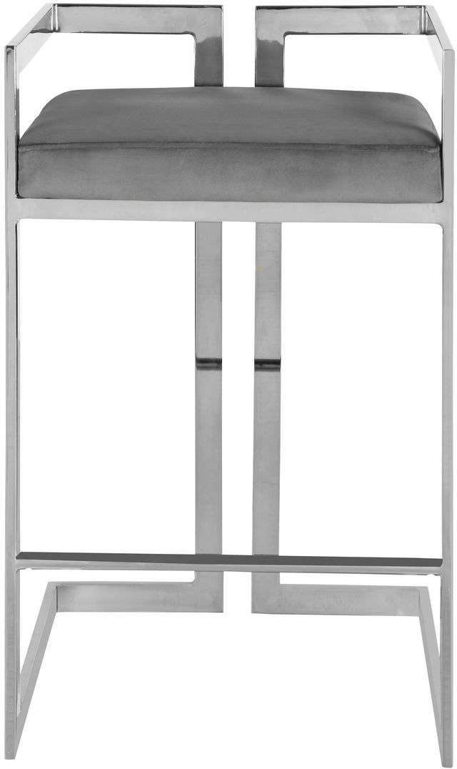 Meridian Furniture Ezra Gray Velvet Counter Stool-2