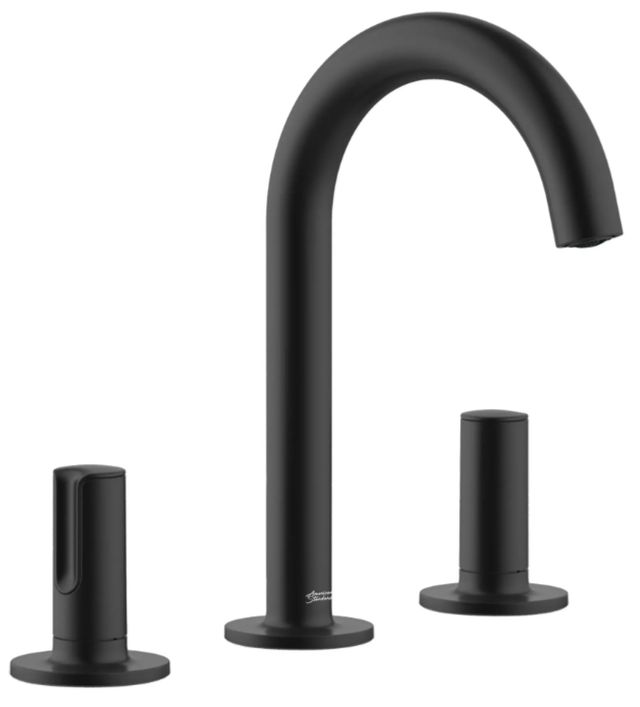 American Standard Studio® S Matte Black 8" Widespread 2-Handle Bathroom Faucet with Knob Handles-0